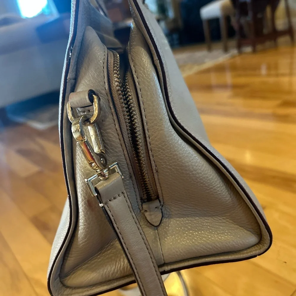 Kate Spade Grey Street Dominique Leather Satchel Bag Gray Crossbody